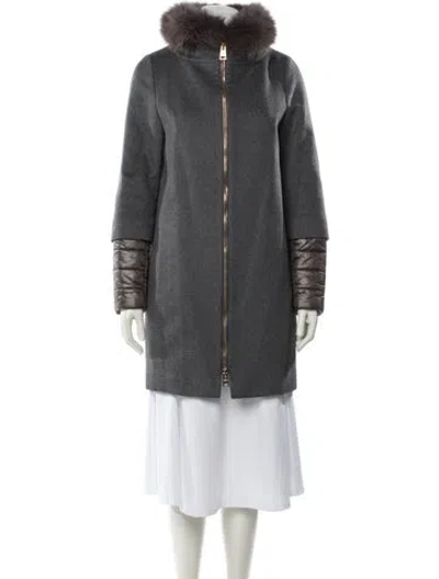 Pre-owned Herno Cashmere Parka In Gray