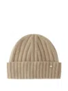 Herno Cashmere Ribbed Beanie Accessories In Brown