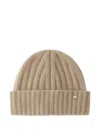 Herno Cashmere Ribbed Beanie Accessories In Brown