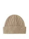 Herno Cashmere Ribbed Beanie Accessories In Nude