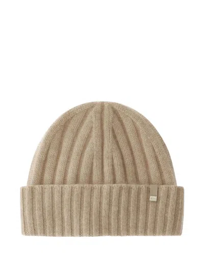 HERNO CASHMERE RIBBED BEANIE