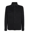 Herno Snap Front Chest Flap Pocket Brushed Wool Cashmere Blend Lined Shirt Jacket In Black