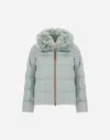 Herno Jacket In Cashmere, Silk And Monogram In Blue
