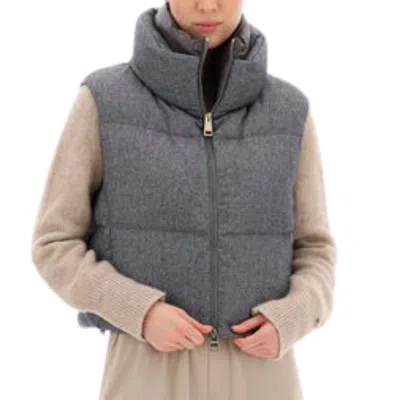 Pre-owned Herno Cashmere, Silk, And Nylon Ultralight Sleeveless Jacket For Women In Grey