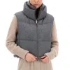 HERNO CASHMERE, SILK, AND NYLON ULTRALIGHT SLEEVELESS JACKET IN GREY