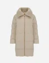 Herno Long Jacket In Cashmere And Silk In Neutral