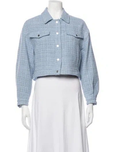 Pre-owned Herno Cashmere Tweed Pattern Jacket In Blue