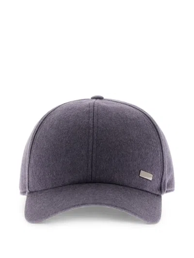 Herno Cashmere-silk Baseball Cap In Gray