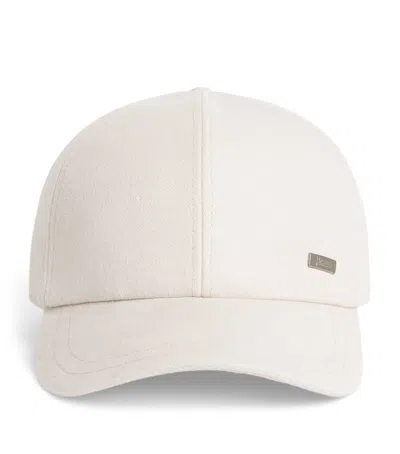 Herno Cashmere-silk Baseball Cap In Neutral