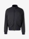 Herno Ecoage Bomber Jacket With Band Collar In Black