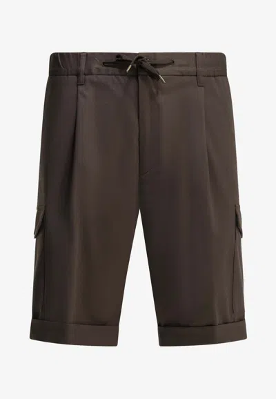 Herno Casual Cargo Shorts In Brown