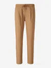 Herno Jogger In Light Cotton Stretch Trousers In Brown