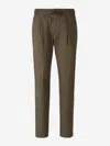 Herno Resort Drawstring-waist Tapered Trousers In Military Green