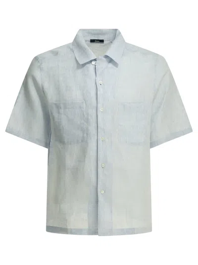 Herno Casual Linen Shirt Shirts Light Blue