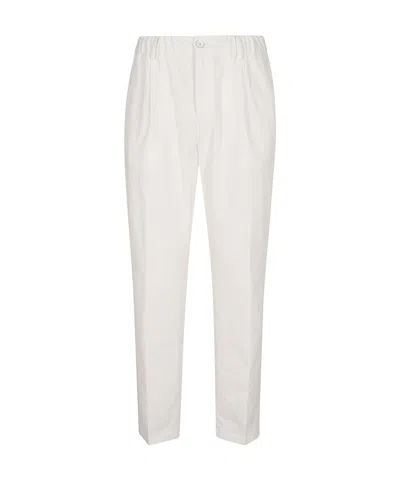 Herno Casual Pants With Elastic Waist In White