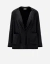 Herno Casual Satin Blazer In Black