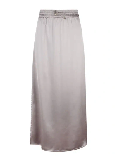 Herno Casual Satin Skirt In Beige