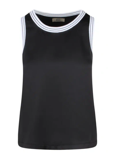 Herno Sleeveless Satin-finish Top In Black