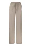 Herno Casual Satin Trousers In Beige
