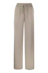 Herno Casual Satin Trousers In Beige