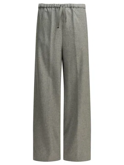 Herno Casual Silk And Cashmere Pants In Yellow