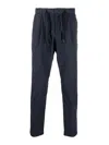 Herno Suede-effect Drawstring Pants In Azul