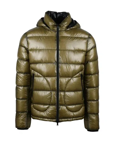 Herno Centogrammi Reversible Down Jacket - Military Green In Brown
