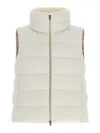 Herno Technical Satin Vest Padded High Collar In Blanco