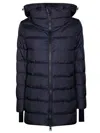Herno Chamonix A-line Quilted Down Jacket In Blue