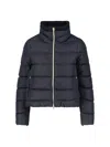 Herno Quilted High Collar Casual Jacket In Blue