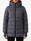 Herno Two Layer Hooded Nylon A Line Jacket In Blue