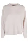 Herno Chantilly Cashmere Blend Sweater With Ribbed Detailing In White