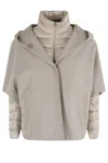 Herno Women Resort Hood In Ultralight Wool And Nylon In Brown