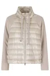 Herno Chantilly High Neck Drawstring Double-slider Zip Polyester Down Jacket In Gold