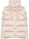 Herno Shiny Satin Cape Down Jacket Clothing In Neutral