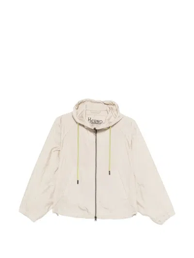 Herno Chantilly Polyamide Hooded Jacket In Neutral