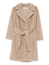 Herno Belted Single-breasted Coat In Brown