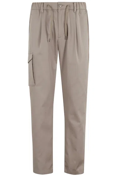 Herno Chantilly Relaxed-fit Pants With Elastic Waistband In Neutral