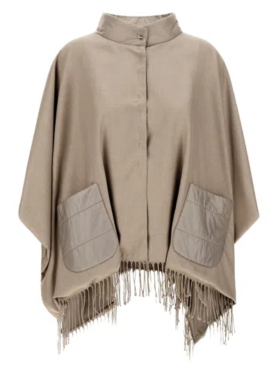 Herno Chantilly Silk And Ultralight Nylon Poncho