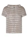 Herno Short-sleeve Puffer Jacket In Yellow