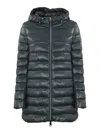 Herno Shiny Nylon Hooded Down Puffer Jacket In Blue