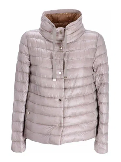 Herno Pink Down Jacket In Gris