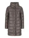 Herno Dove Grey Nylon Down Jacket In Black