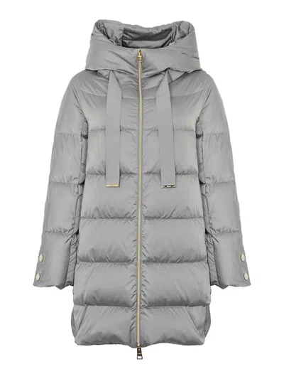 Herno A-shape Satin Jacket In Gray