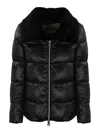 Herno Quilted Down Jacket With Faux Fur In Black