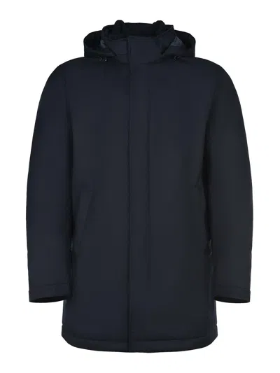 Herno Down Jacket Made Of Technical Fabric In Blue