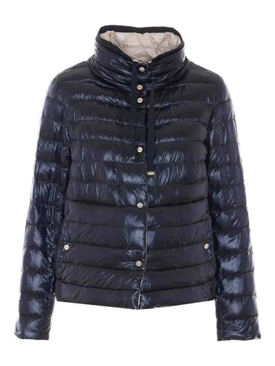 Herno Reversible Light Down Jacket In Blue
