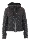 Herno Black High Neck Drawstring Double-slider Zip Polyamide Down Jacket In Black