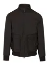 Herno Bomber 3 Layers Wool Storm Loro Piana Jackets Brown In Black