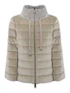 Herno Quilted Jacket In Chantilly Velvet In Yellow